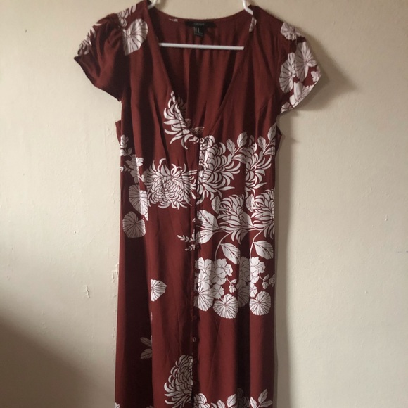 Forever 21 Chestnut Floral Print Dress - Picture 3 of 7